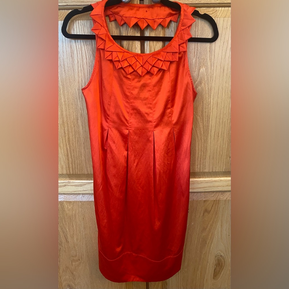 Ted Baker Designer Silk Flame Red Halter Dress Woman's Size XS